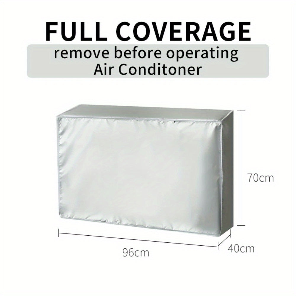 Protect your outdoor AC unit with our waterproof and dustproof air conditioner cover. Made with UV protective material, this sunscreen case comes with a tie rope for secure installation. No electricity is needed, making it a cost-effective solution for