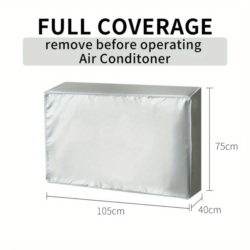 Protect your outdoor AC unit with our waterproof and dustproof air conditioner cover. Made with UV protective material, this sunscreen case comes with a tie rope for secure installation. No electricity is needed, making it a cost-effective solution for