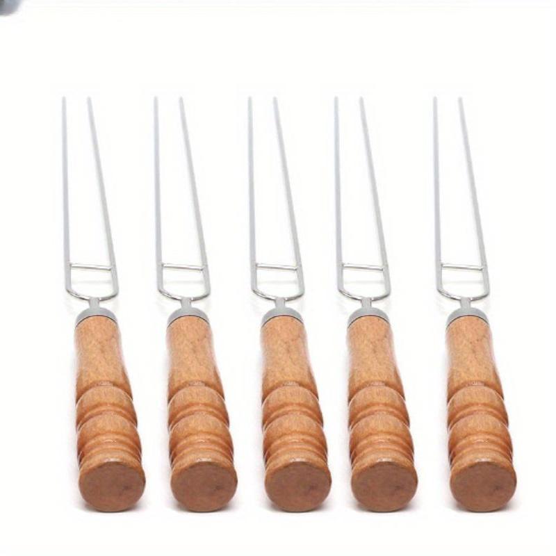 11-piece Stainless Steel BBQ Skewer Set for Outdoor Camping and Indoor Parties - Reusable and Easy to Clean.