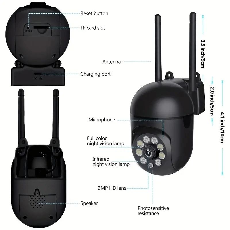 1 piece of High-definition WIFI Monitoring Camera with 355 Degree Pan Tilt Intercom capability for Home Security. Features Remote Night Vision, suitable for both Indoor and Outdoor use. This Intelligent Camera is operated through an APP, with Wireless