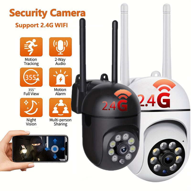 1 piece of High-definition WIFI Monitoring Camera with 355 Degree Pan Tilt Intercom capability for Home Security. Features Remote Night Vision, suitable for both Indoor and Outdoor use. This Intelligent Camera is operated through an APP, with Wireless