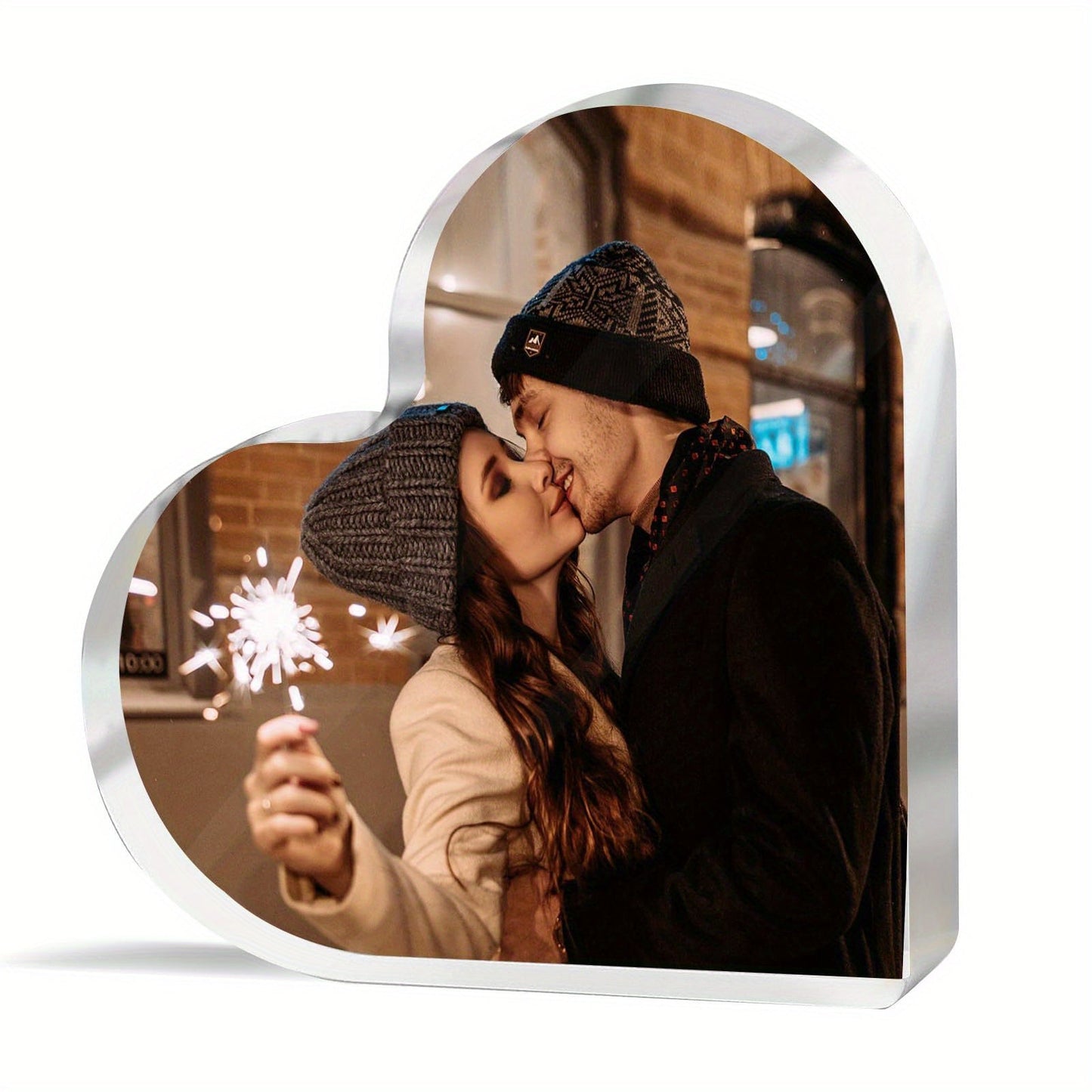 Personalized Heart-Shaped Acrylic Photo Plaque - Customize Your Love Sign Decor with Your Picture for Couples, Friends, Birthday, and Anniversary Gifts