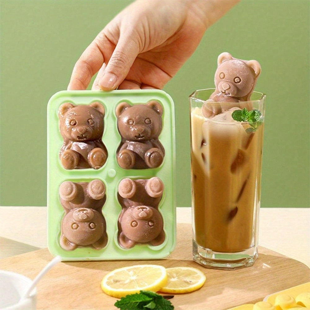 Silicone Ice Cube Tray in the Shape of Bears - Great for Making Popsicles, Ice Cream Bars, and More - Ideal for Valentine's Day and Oktoberfest Festivities