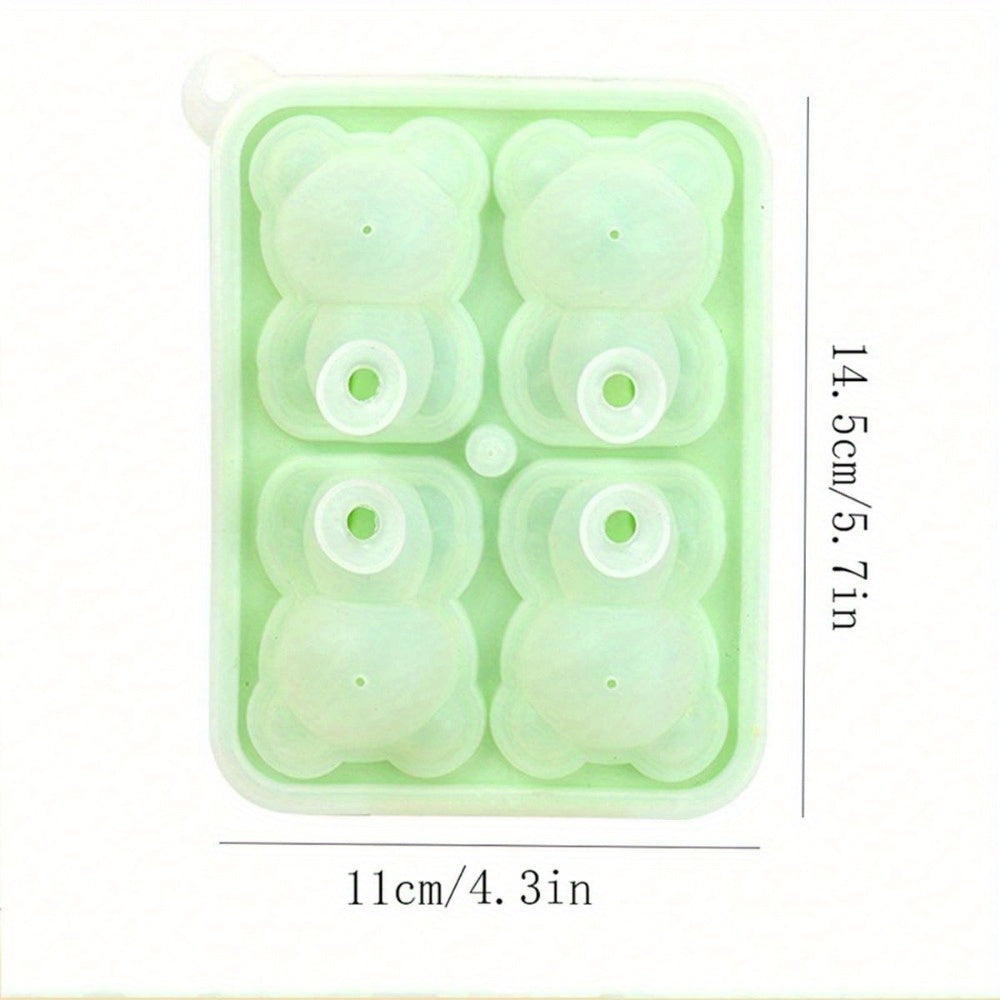 Silicone Ice Cube Tray in the Shape of Bears - Great for Making Popsicles, Ice Cream Bars, and More - Ideal for Valentine's Day and Oktoberfest Festivities