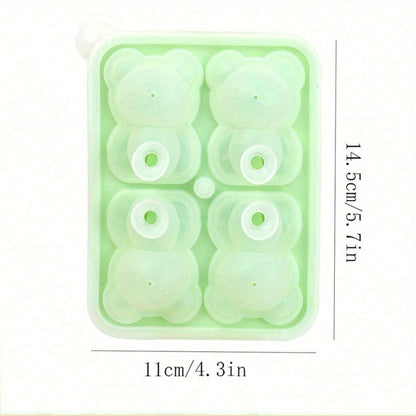 Silicone Ice Cube Tray in the Shape of Bears - Great for Making Popsicles, Ice Cream Bars, and More - Ideal for Valentine's Day and Oktoberfest Festivities