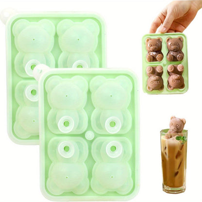 Silicone Ice Cube Tray in the Shape of Bears - Great for Making Popsicles, Ice Cream Bars, and More - Ideal for Valentine's Day and Oktoberfest Festivities