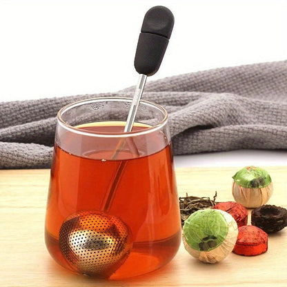 Stainless Steel Tea Infuser Tea Strainer with Long Handle - Fine Mesh for Loose Leaf Green Tea - Ideal for Mug and Teapot - Reusable and Convenient - Perfect for Easter, Valentine's Day, and Springtime