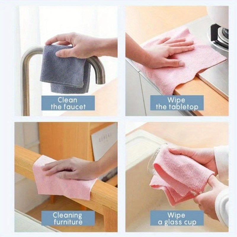 1 pack of 20 ultra-fine fiber towels that are reusable for cleaning and wiping various surfaces in the household kitchen, including dishwashing cloths and paper towels.