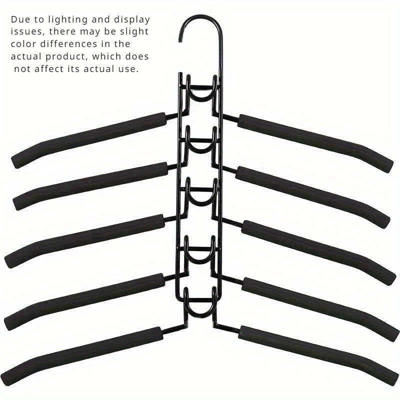 1 шт. 5-в-1 многоуровневая вешалка с съемной стойкой для брюк и нескользящим поролоном - прочный металлический органайзер для футболок и джинсов, полированная отделка