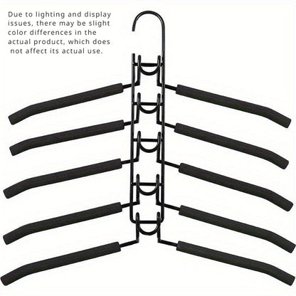 1 шт. 5-в-1 многоуровневая вешалка с съемной стойкой для брюк и нескользящим поролоном - прочный металлический органайзер для футболок и джинсов, полированная отделка