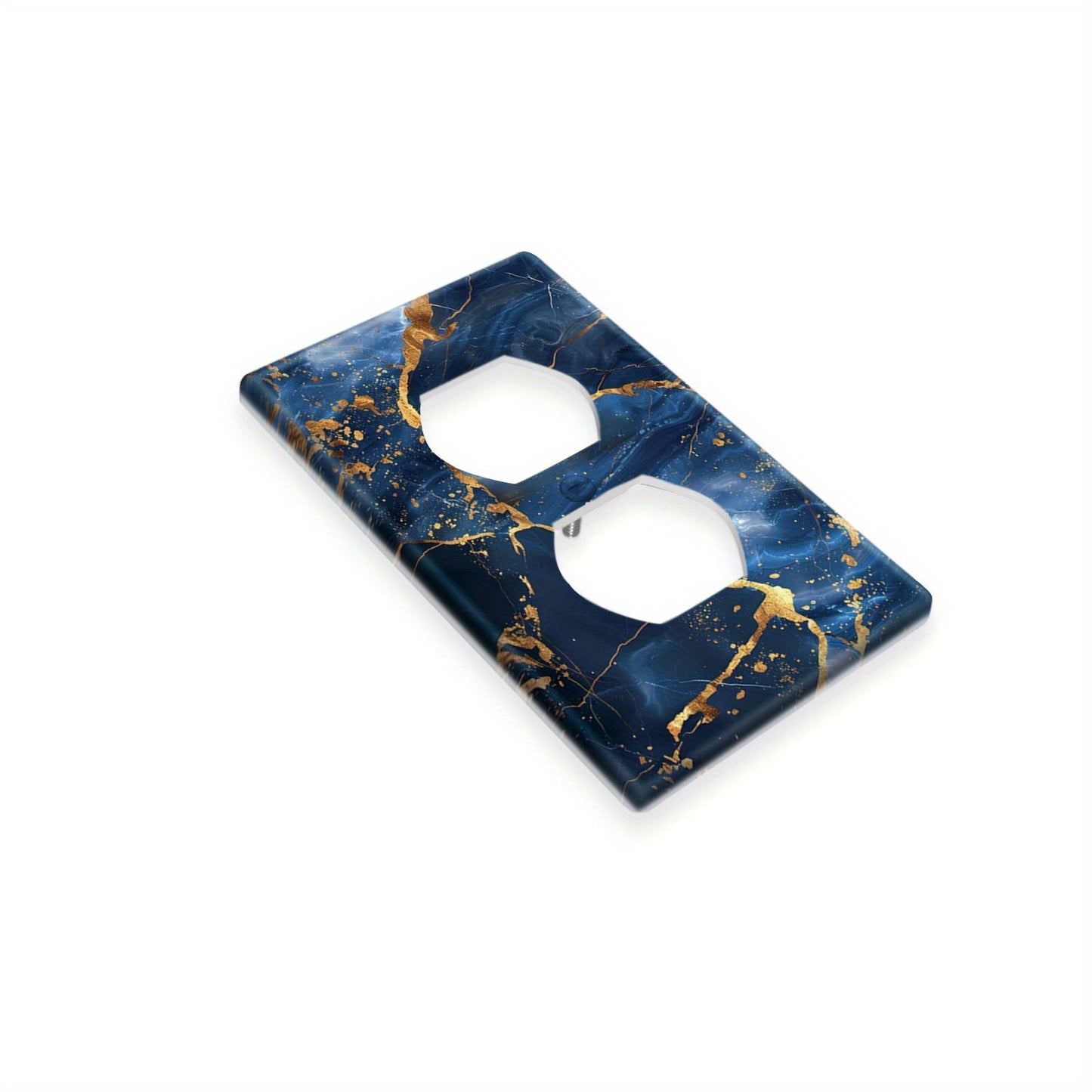 Elegant blue golden marble light switch cover for kitchen, office, bedroom, or bathroom. Stylish home décor upgrade.