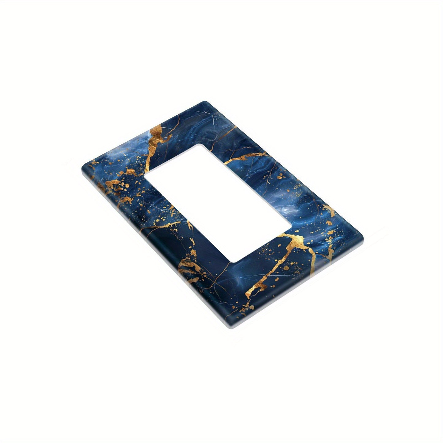 Elegant blue golden marble light switch cover for kitchen, office, bedroom, or bathroom. Stylish home décor upgrade.