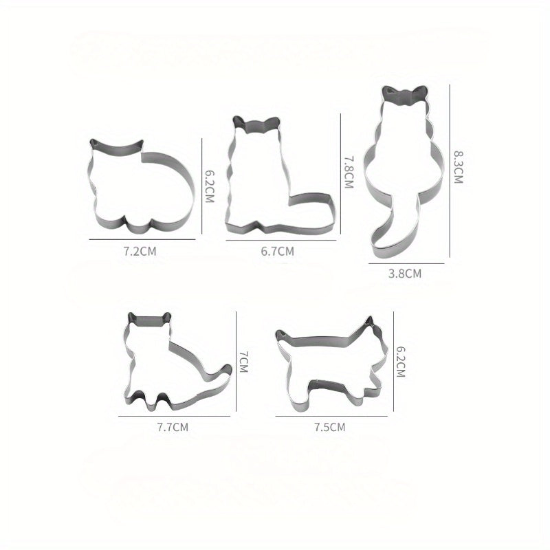 Очаровательная форма для печенья в виде котенка из нержавеющей стали, кольцо для мусса и креативная форма для нарезки фруктов в виде мультяшных персонажей для выпечки