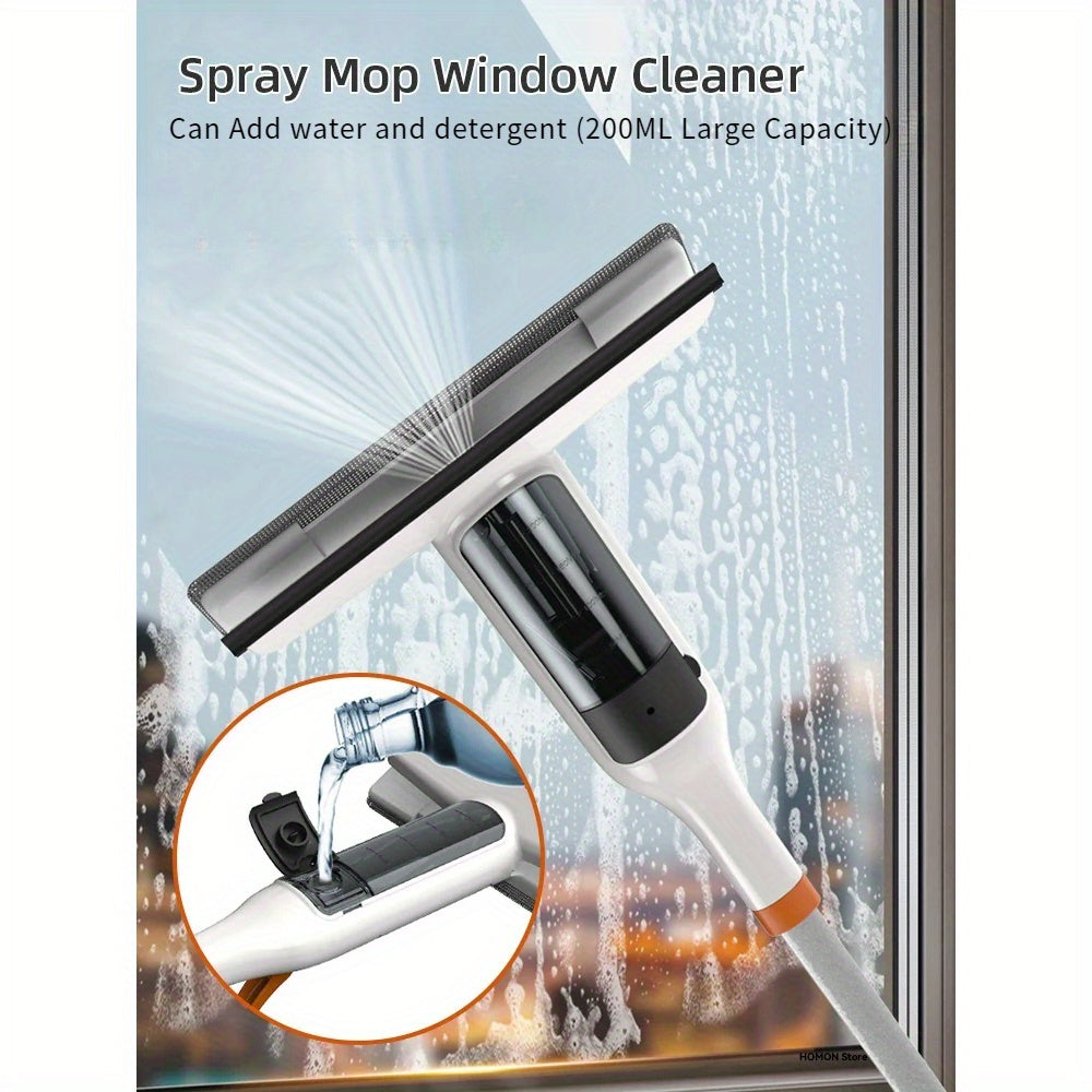 Household Cleaning Tool: Window Spray Mop with Glass Wiper, Silicone Scraper, and Floor Cleaner - Multifunctional Window Cleaner