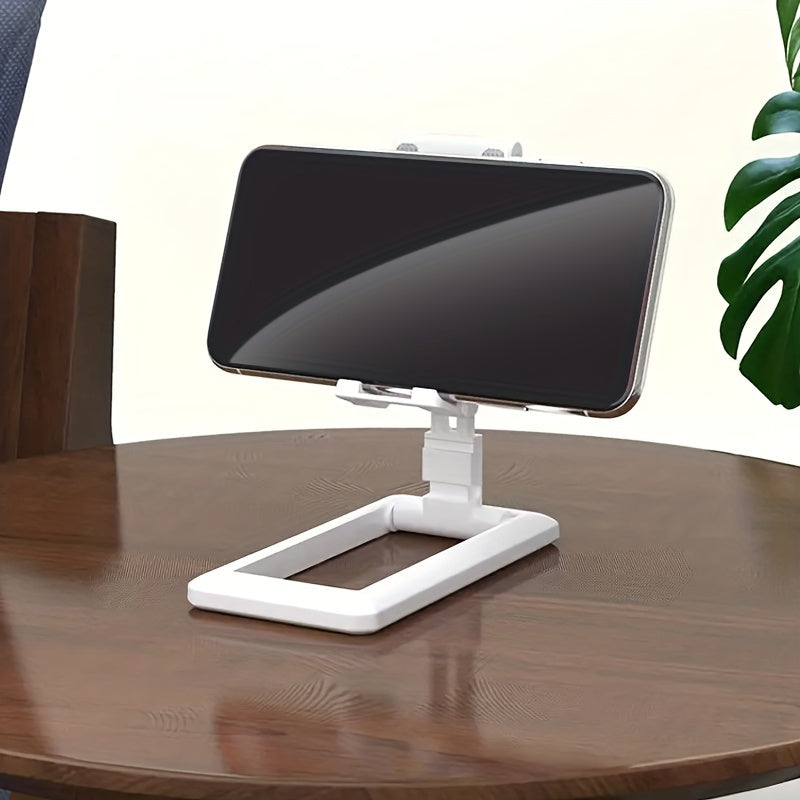 Portable, foldable phone stand made of durable, high-quality plastic, suitable for all devices.