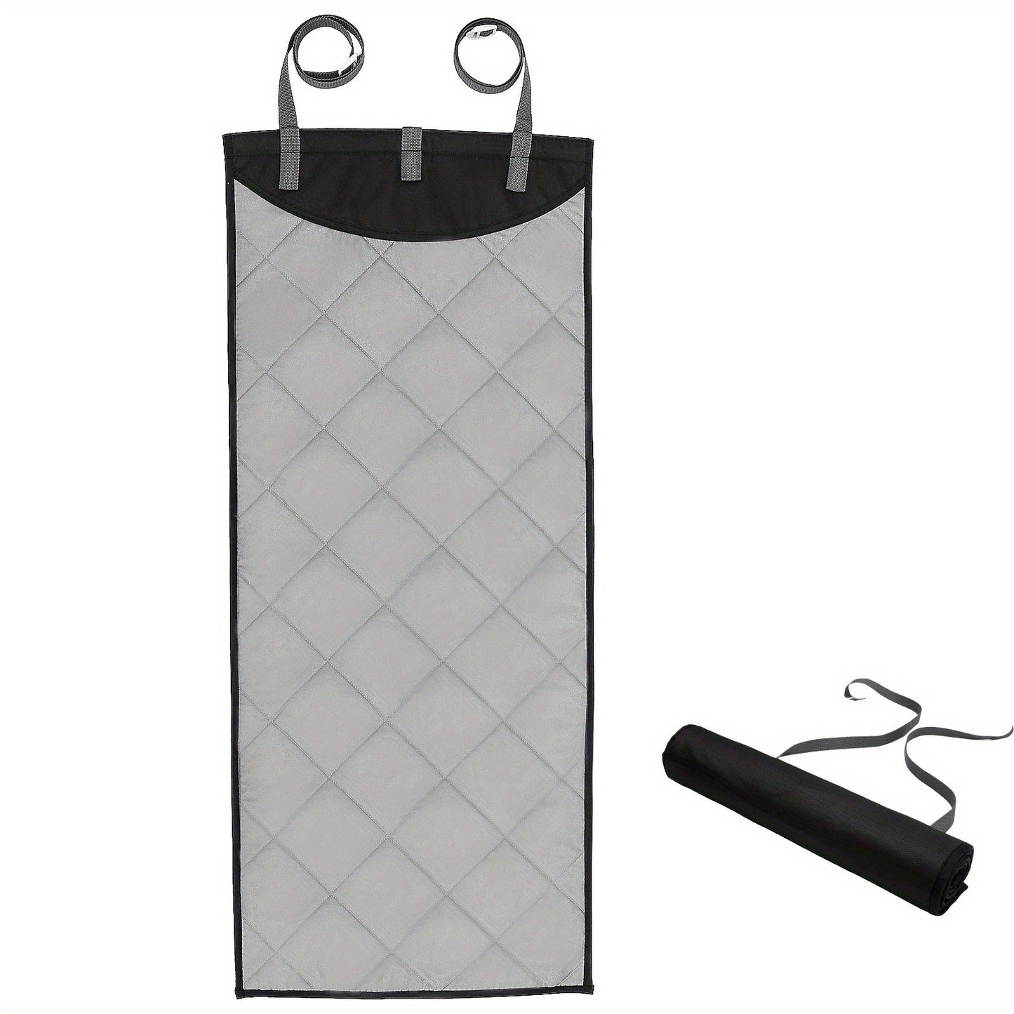 The Over The Door Press Pad is heat-resistant and designed for steaming clothes. This vertical hanging pad easily attaches to any door and can be folded for convenience. Measuring 114.99×47.98cm, this portable pad is perfect for quick and efficient