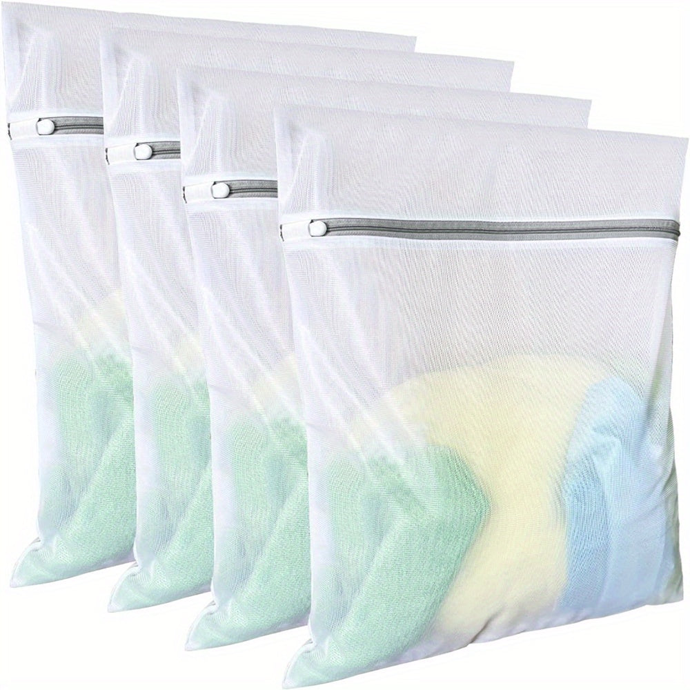 Introducing our new 4-piece set of Laundry Bags, designed for delicate clothing items such as lingerie. Perfect for use in college dorms or for storage purposes, these mesh wash bags allow water and detergent to flow through easily. They are also easy to