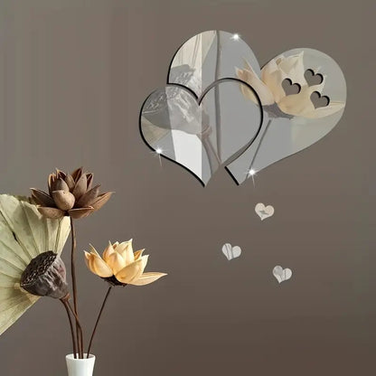 3D Love Mirror Wall Sticker for Home Decor