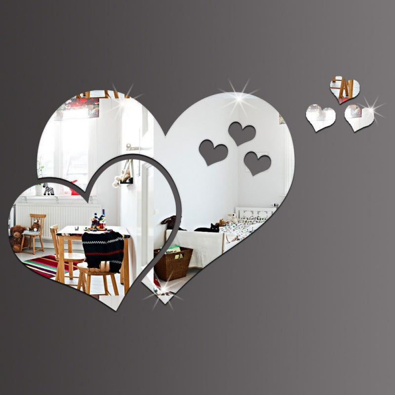 3D Love Mirror Wall Sticker for Home Decor