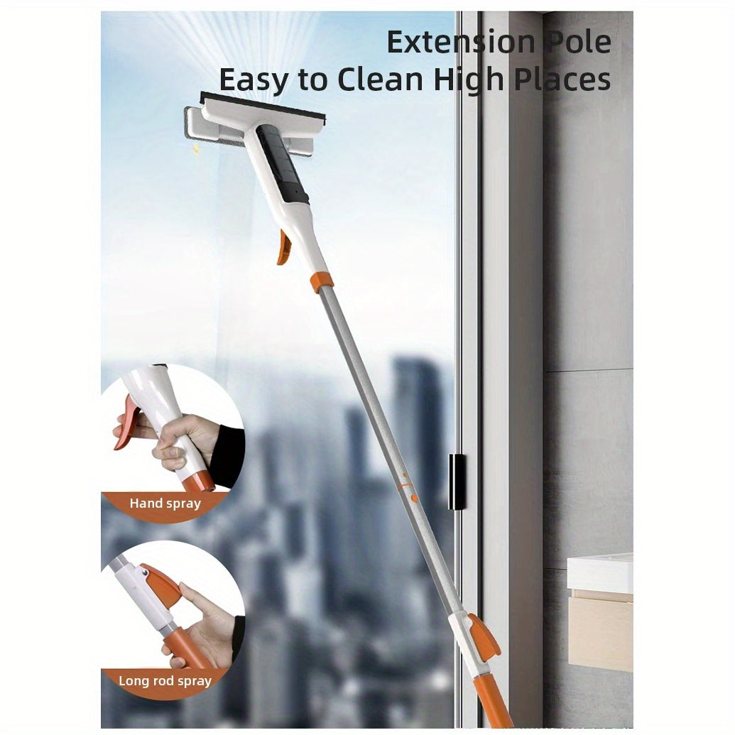 Household Cleaning Tool: Window Spray Mop with Glass Wiper, Silicone Scraper, and Floor Cleaner - Multifunctional Window Cleaner