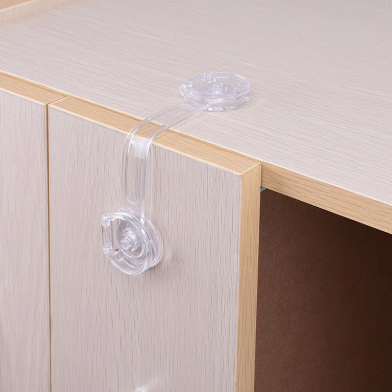 2/4 Pack of Transparent Safety Locks & Straps for Cabinets, Refrigerators, Drawers, and Toilets - Made with Lead-Free Plastic, Suitable for Children Ages 8 and Under