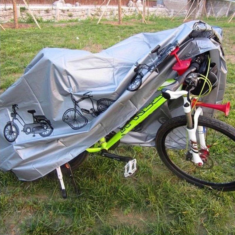 Cover your outdoor bicycles and motorcycles with these disposable gray and black covers. They are waterproof and rainproof, and perfect for storing your bikes in any weather conditions. Choose from a set of 1 or 2 covers to protect your rides.