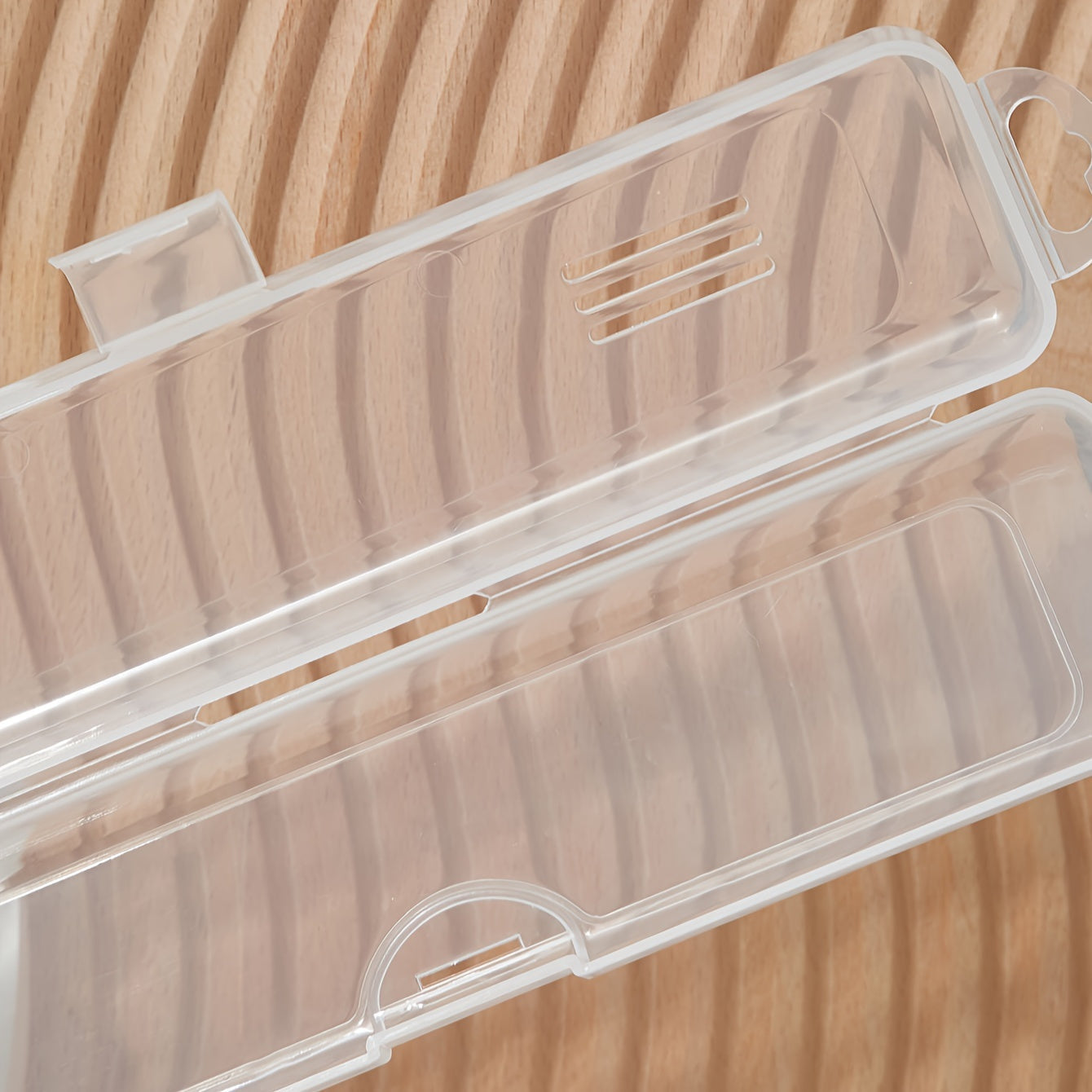 Clear Flip-Top Portable Storage Case for Cutlery, Toothbrush, and Makeup Brushes - Plastic Organizer for Home, School, Office, and Dorm