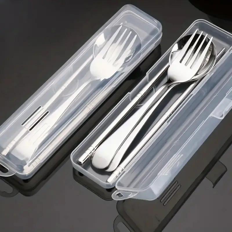 Clear Flip-Top Portable Storage Case for Cutlery, Toothbrush, and Makeup Brushes - Plastic Organizer for Home, School, Office, and Dorm