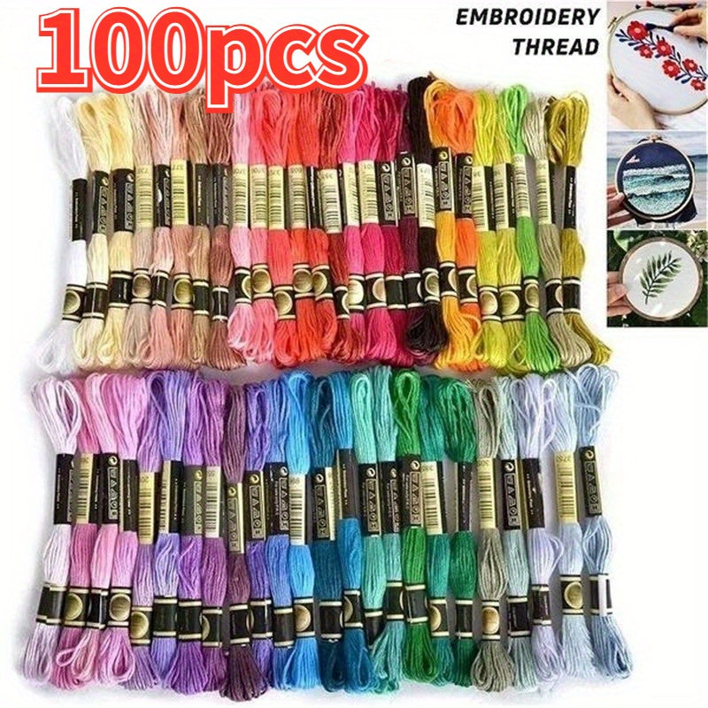 High-quality cotton embroidery floss in various color packs for needle art projects.