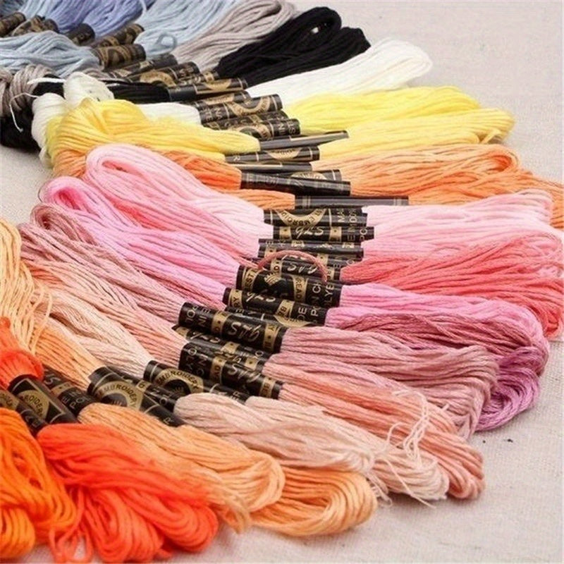 High-quality cotton embroidery floss in various color packs for needle art projects.