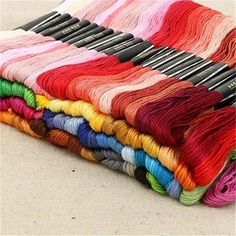 High-quality cotton embroidery floss in various color packs for needle art projects.