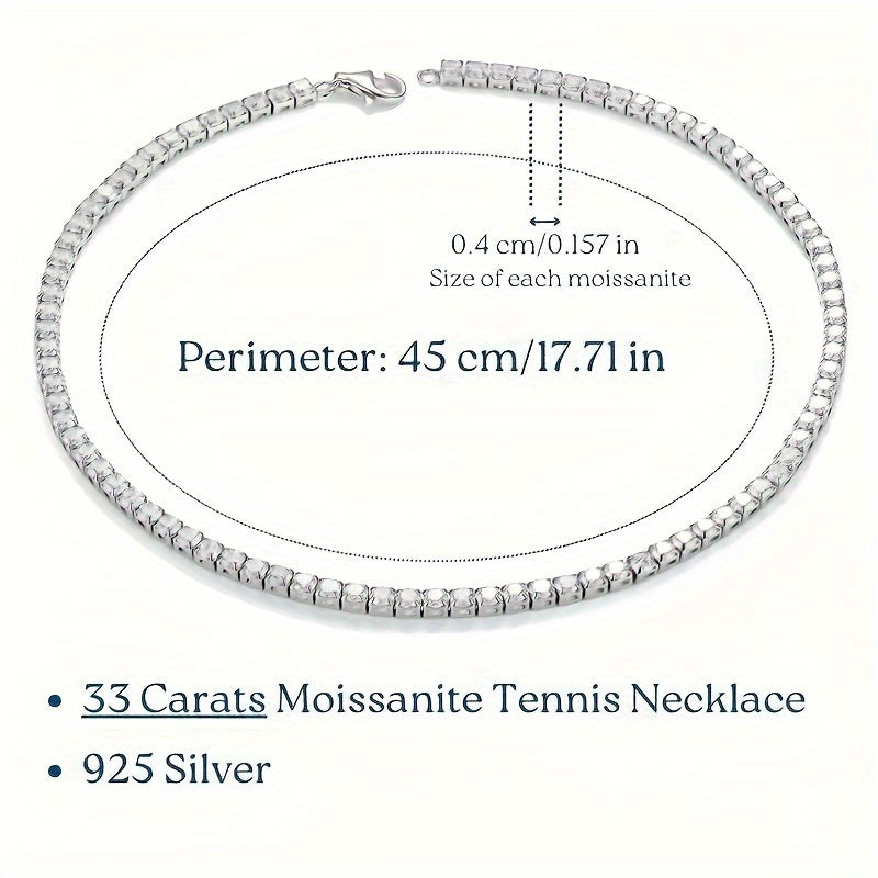 925 Sterling Silver-dan tayyorlangan ajoyib Moissanite Tennis marjon, to'y va nikoh uchun ideal, hayotingizdagi ayol uchun nozik sovg'a.