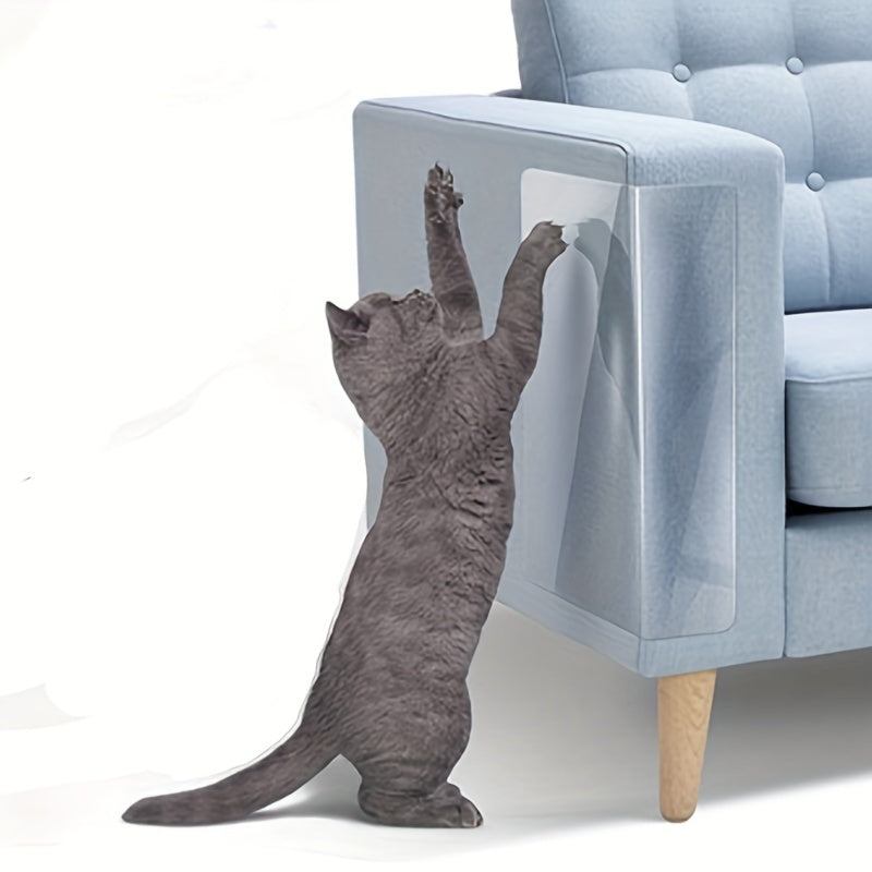 Protect your furniture with PurrGuard Double-Sided Clear PVC Anti-Scratch Sticky Tape. This cut-to-size cat scratch deterrent is perfect for couches and requires no electricity or wooden materials. Keep your furniture safe with this easy-to-use furniture