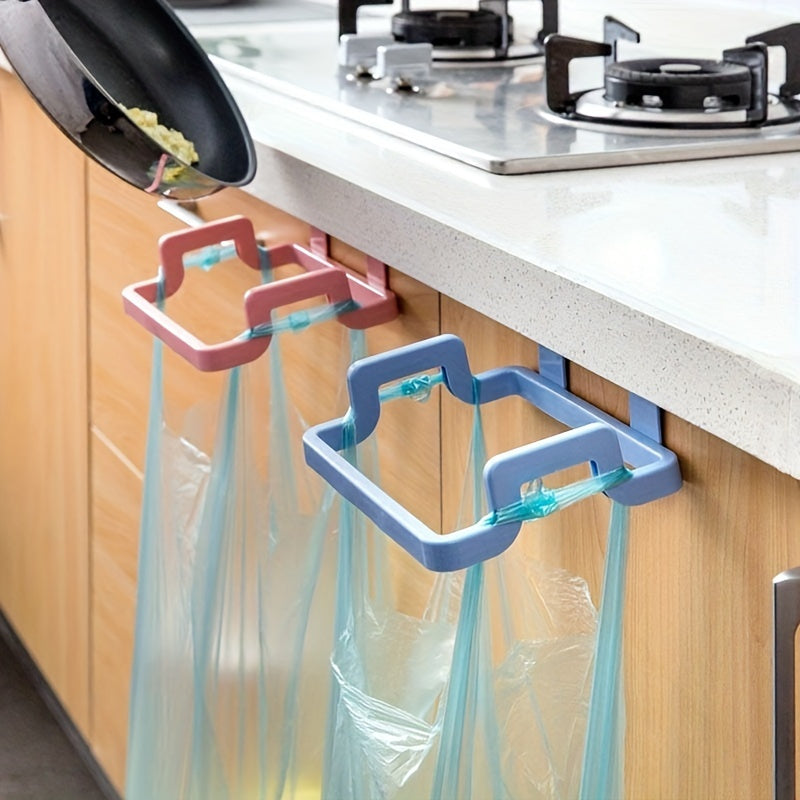 Convenient Over-the-Cabinet Trash Bin - Simple Installation, Multi-functional Plastic Bag Holder for Kitchen & Bathroom - Ideal for Organizing Home & Garage