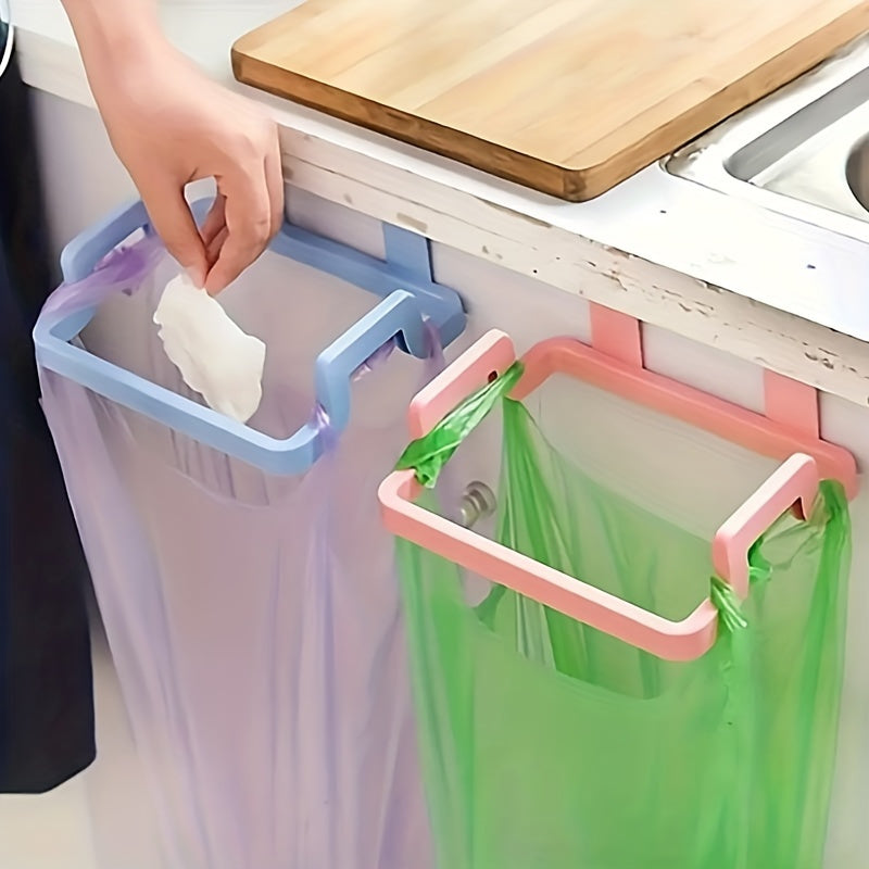 Convenient Over-the-Cabinet Trash Bin - Simple Installation, Multi-functional Plastic Bag Holder for Kitchen & Bathroom - Ideal for Organizing Home & Garage