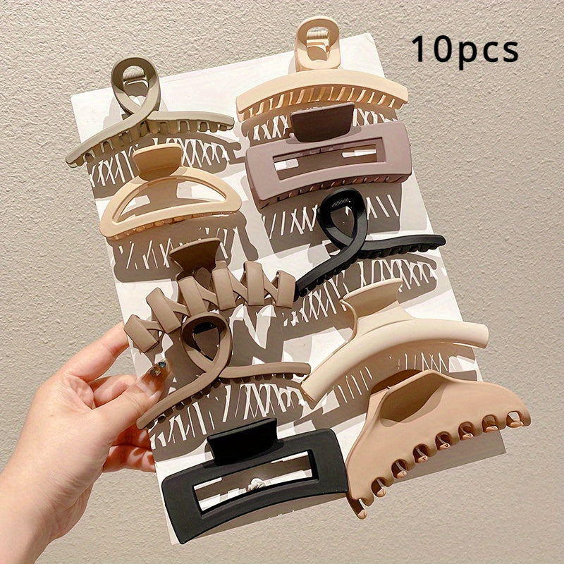 5/8/10pcs Coffee Milk Colored Hair Clips, Flower Square Semicircle Shaped Hairpins, Ideal for Party Holiday Hair Styling, Great Gifts for Girls