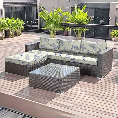 Durable and comfortable sofa cushion cover made of polyester and spandex, machine washable, perfect for outdoor and patio decoration.