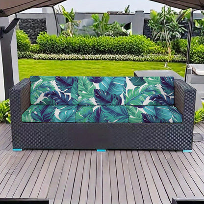 Durable and comfortable sofa cushion cover made of polyester and spandex, machine washable, perfect for outdoor and patio decoration.