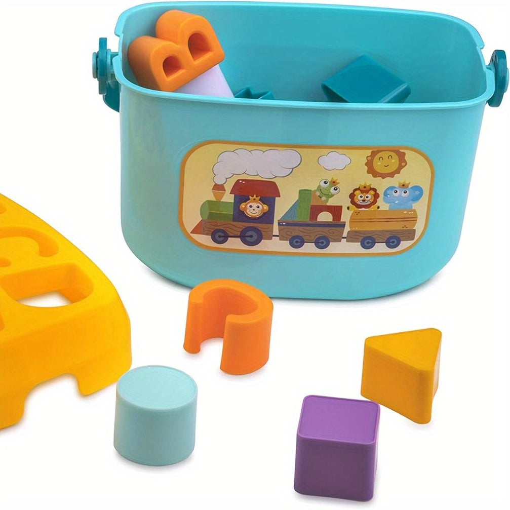 Shape Sorter Toy for Children, ABC and Shape Pieces, Developmental Toy for Babies and Toddlers, Sorting Shape Game for Halloween, Christmas, and New Year's Gifts, Ideal for Boys and Girls Ages 18 Months and Up