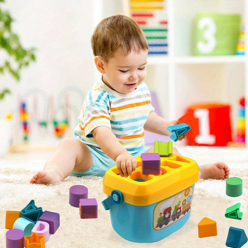 Shape Sorter Toy for Children, ABC and Shape Pieces, Developmental Toy for Babies and Toddlers, Sorting Shape Game for Halloween, Christmas, and New Year's Gifts, Ideal for Boys and Girls Ages 18 Months and Up