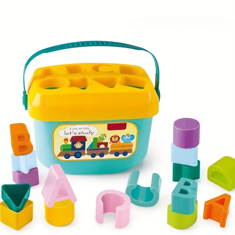 Shape Sorter Toy for Children, ABC and Shape Pieces, Developmental Toy for Babies and Toddlers, Sorting Shape Game for Halloween, Christmas, and New Year's Gifts, Ideal for Boys and Girls Ages 18 Months and Up