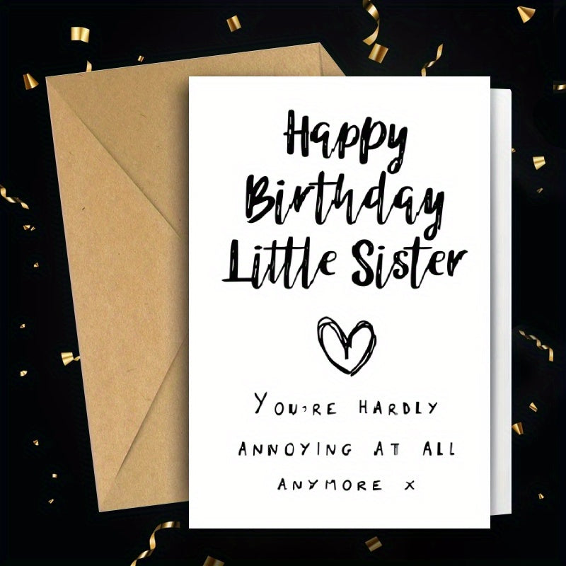 Adorable Sister Birthday Card - Ideal Present from Loved One, Special Thank You Note