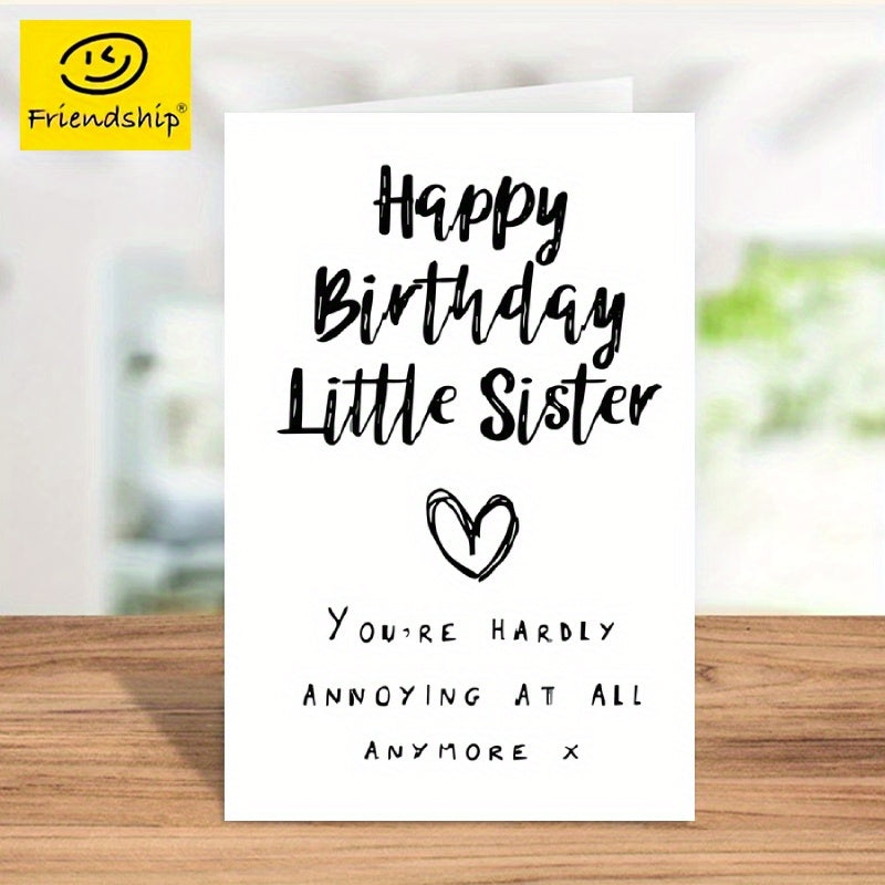 Adorable Sister Birthday Card - Ideal Present from Loved One, Special Thank You Note