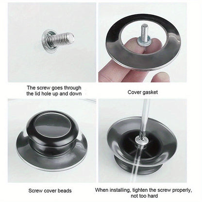 Upgrade your kitchen with the Universal Stainless Steel Cookware Lid Knob. Replace your old glass lid handles with this durable accessory, no electricity needed. Choose from 1, 2, or 3 pack options for added convenience.