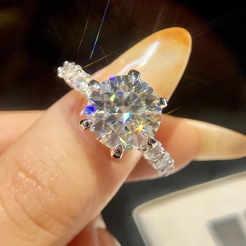 3.0 Karat Moissanite To'y Halqasi - Nafis Dizayn, S925 Sterling Silver bilan tayyorlangan, To'ylar va Yubileylarga Ideal, 14 Fevral sovg'a qutisi bilan birga keladi