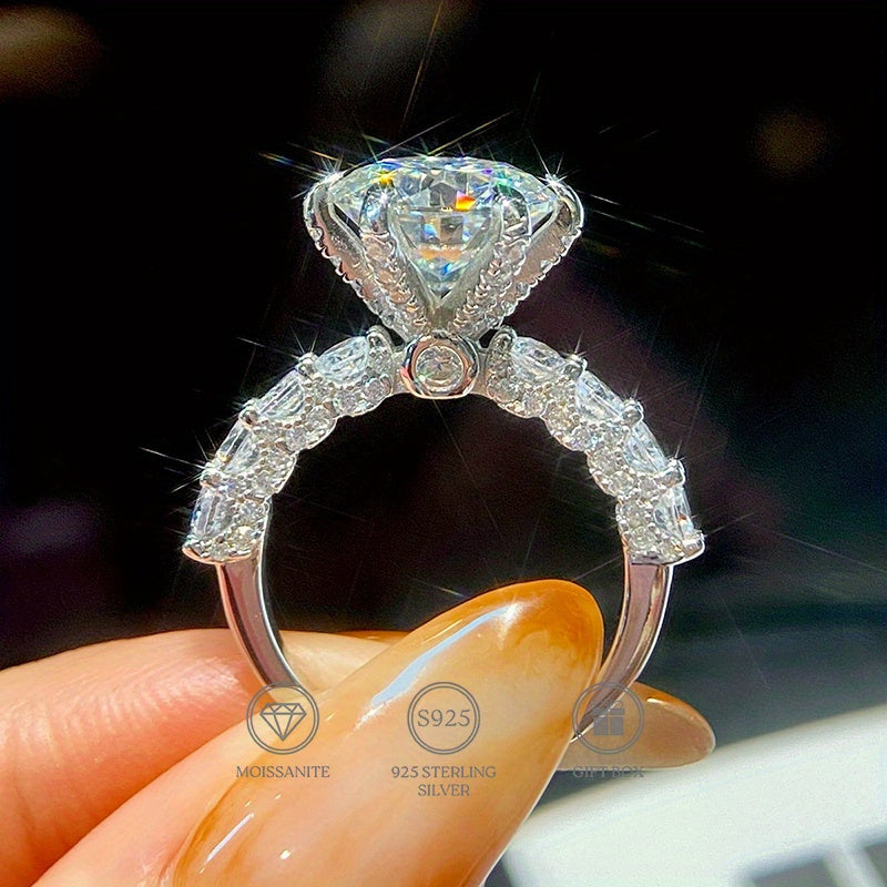 3.0 Karat Moissanite To'y Halqasi - Nafis Dizayn, S925 Sterling Silver bilan tayyorlangan, To'ylar va Yubileylarga Ideal, 14 Fevral sovg'a qutisi bilan birga keladi