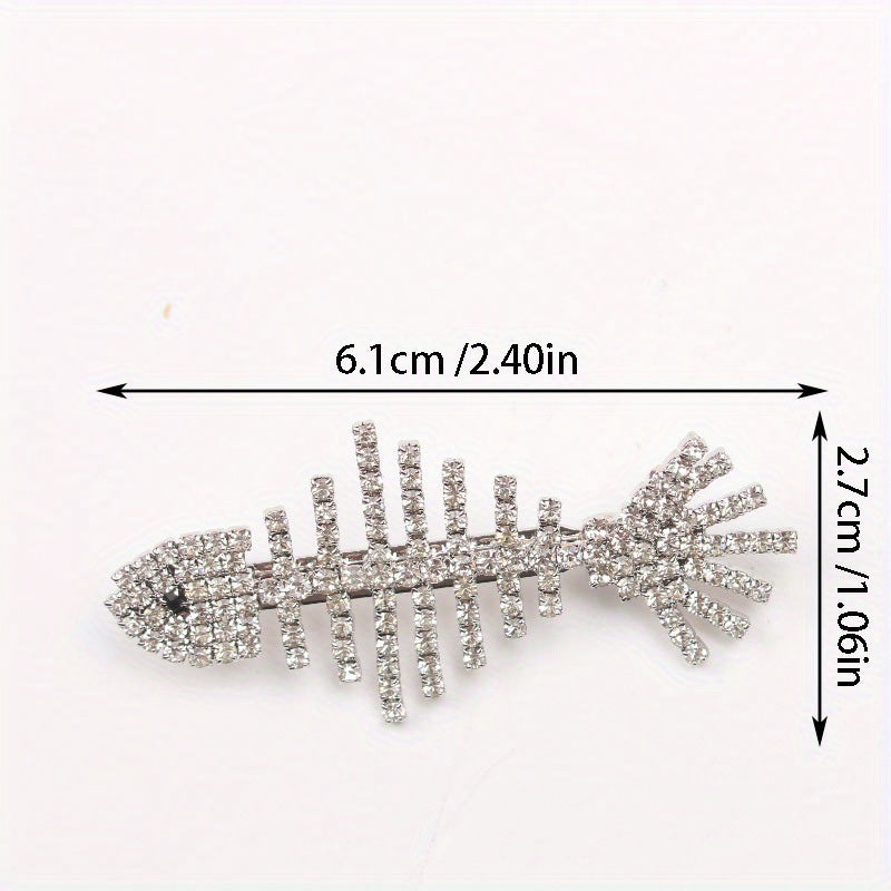 Korean-inspired Women's Rhinestone Grass Fish Fringe Brooch, Exquisite Badge Jewelry for a Retro, Luxury Party or Wedding