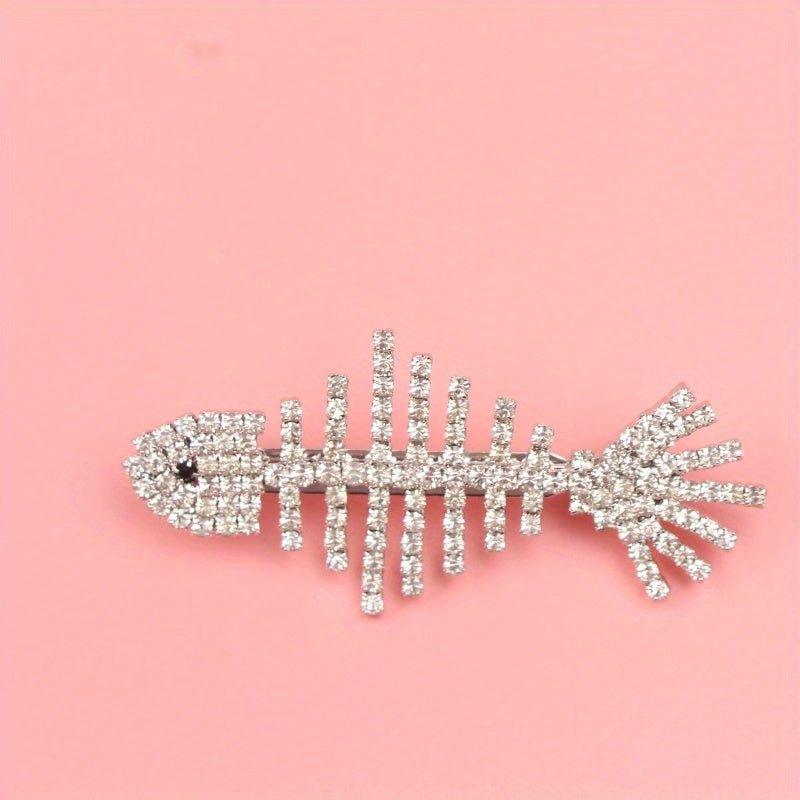 Korean-inspired Women's Rhinestone Grass Fish Fringe Brooch, Exquisite Badge Jewelry for a Retro, Luxury Party or Wedding