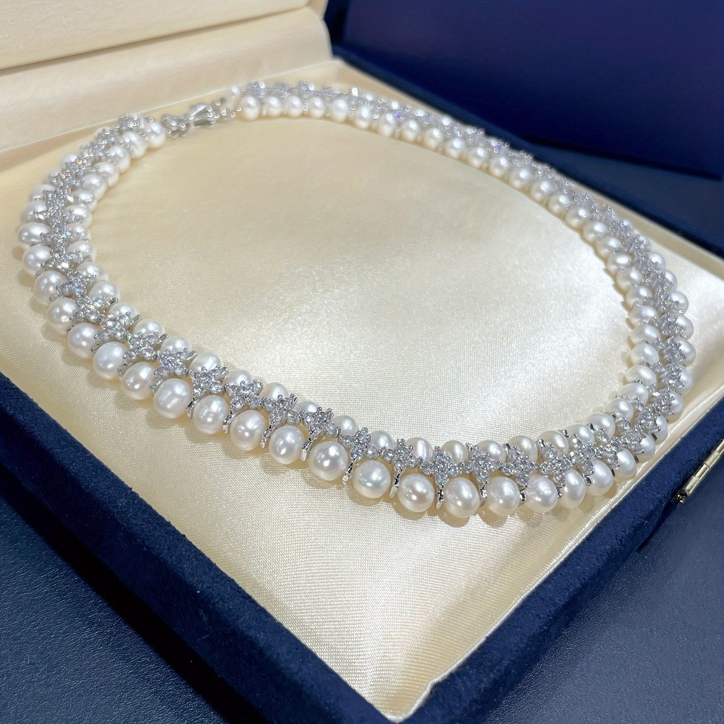 Stylish Freshwater Pearl Necklace - Great for Weddings & Anniversaries, Suitable for Any Season, Classic Vintage Look, Perfect Birthday Present