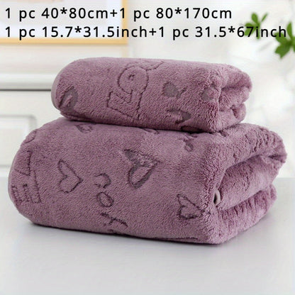 1 set of Coral Velvet washcloth towels includes 2 pieces: 1 piece measuring 34*75cm and 1 piece measuring 70*140cm, or alternatively 1 piece measuring 40*80cm and 1 piece measuring